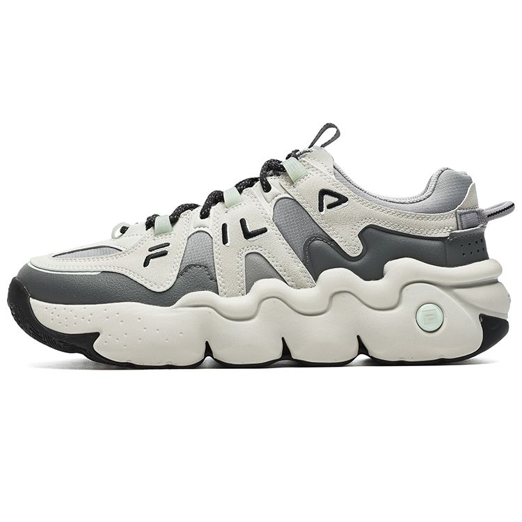 Fila Panini Casual Comfortable Shock Absorbing Wear Resistant Low Top Retro Basketball Shoes Men Sneaker Titanium-Gray F12M242605FPM