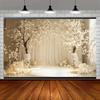 2D plane 1 piece of romantic white floral landscape background fabric suitable for home studio and outdoor celebrations