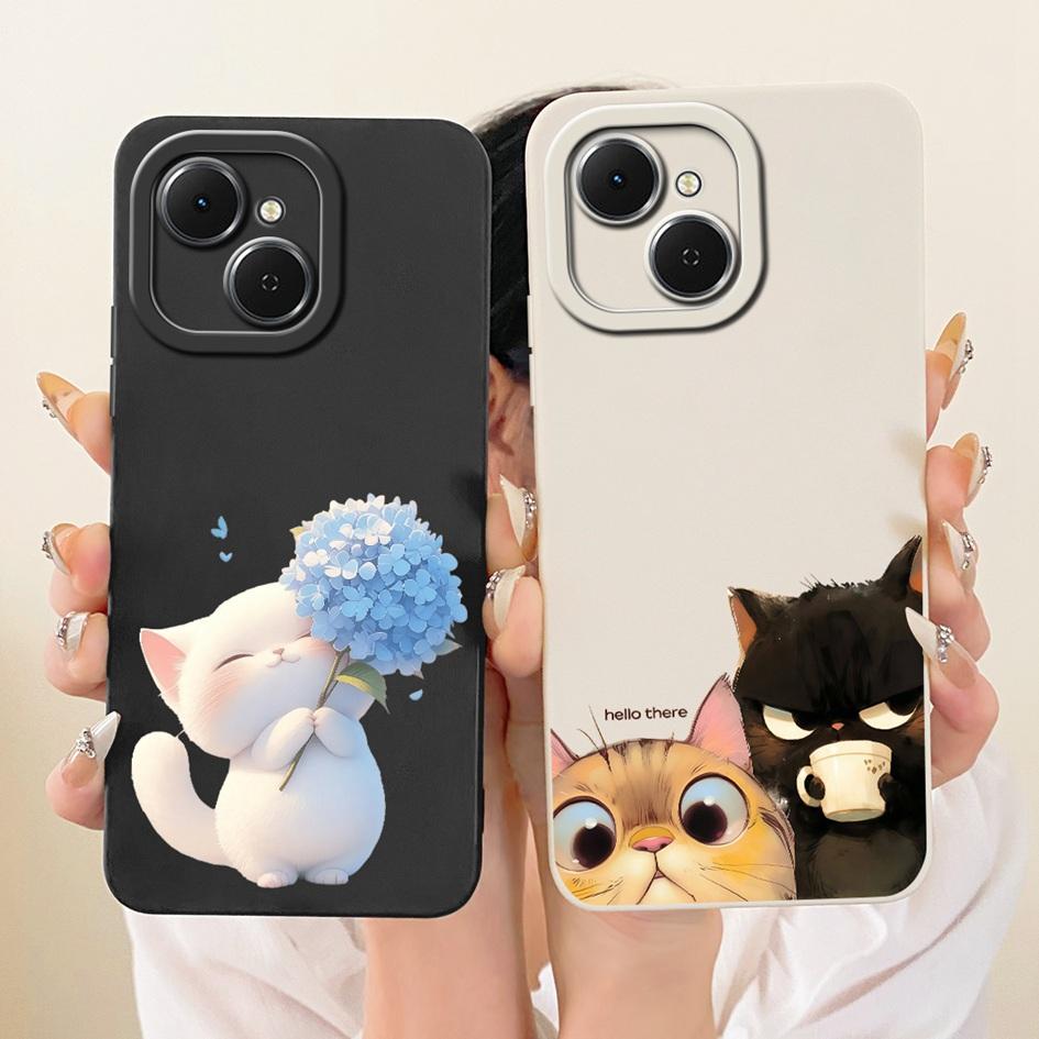 For Tecno Spark 40C Case KM4k Fashion Painted Liquid Silicone Soft TPU Shockproof Cover For Tecno Spark40C Pop 10 Pro Phone Case