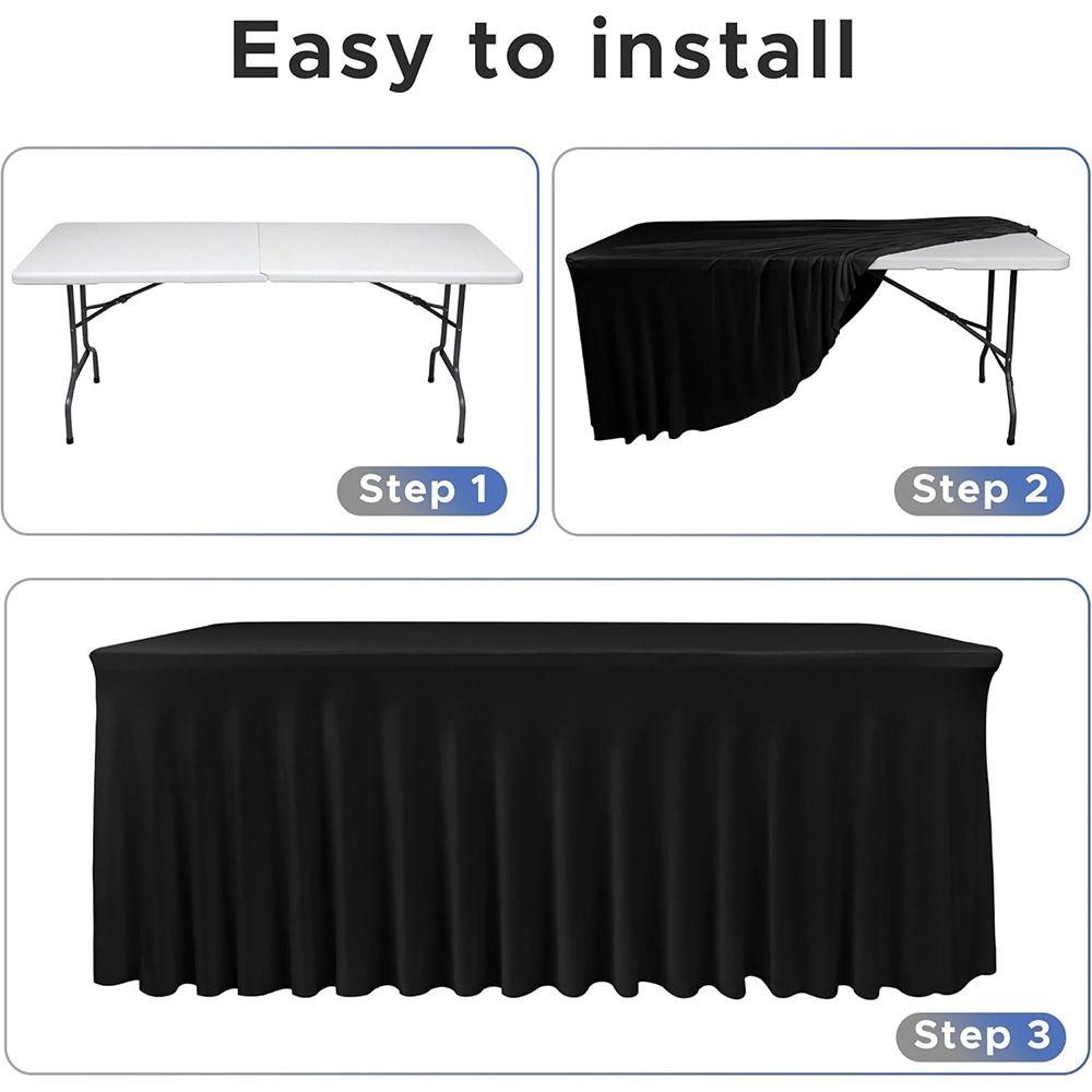 Elastic Table Skirt 4/6FT Table Cover New Stretch Tablecloth  Wedding Events