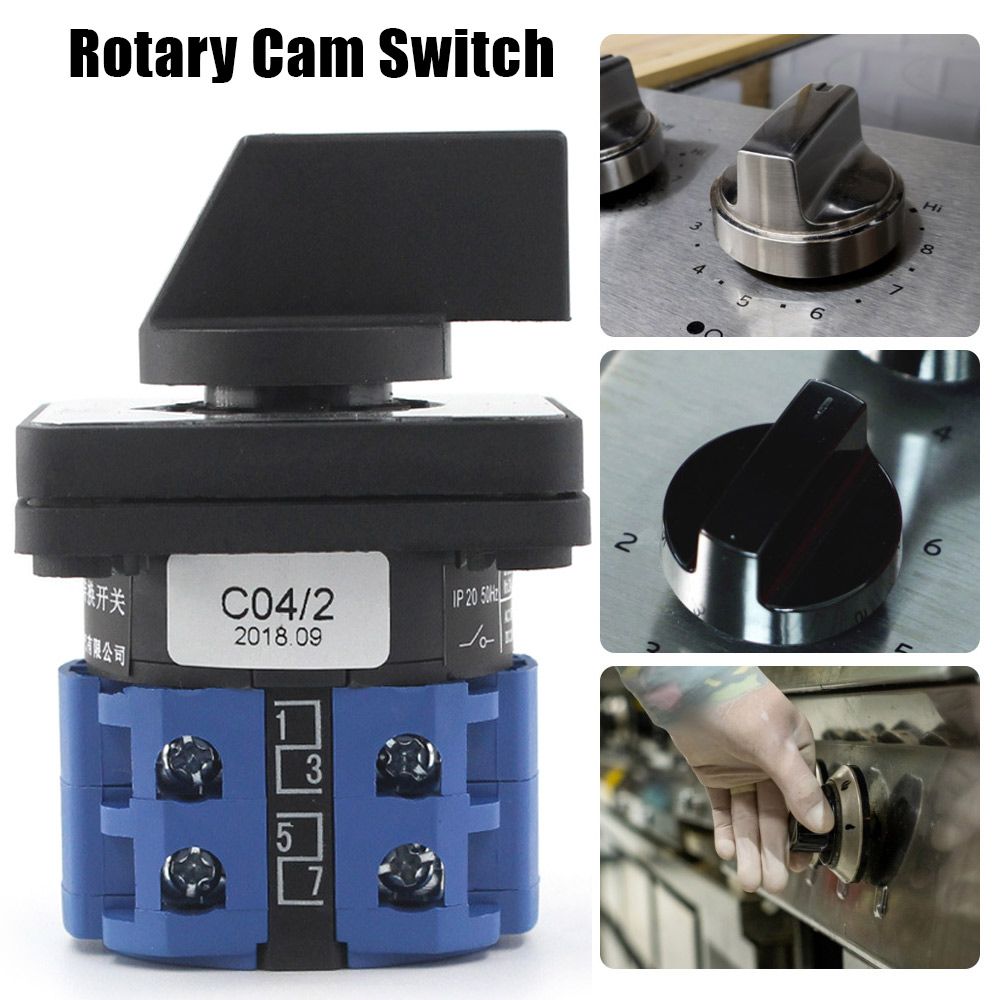 Water Pump Machine 4 Terminals Motor ON/OFF Rotary Cam Switch LW26-20/2 2 Position