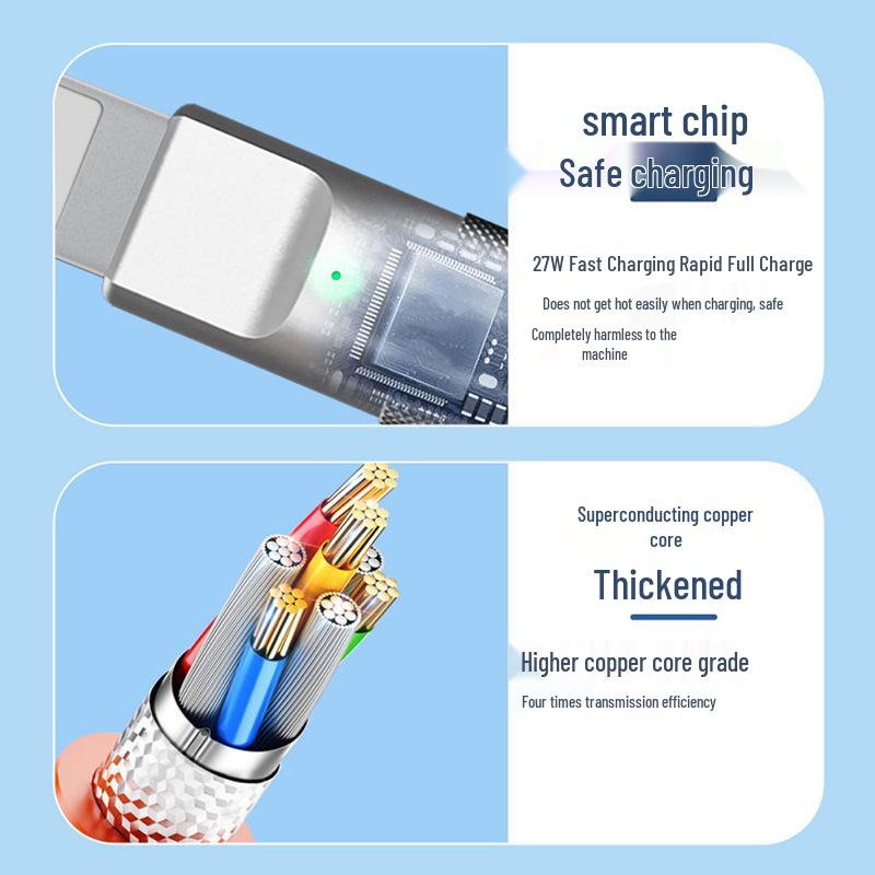 Color Contrast Spring Data Cable: Retractable Fast Charger for Huawei & Apple