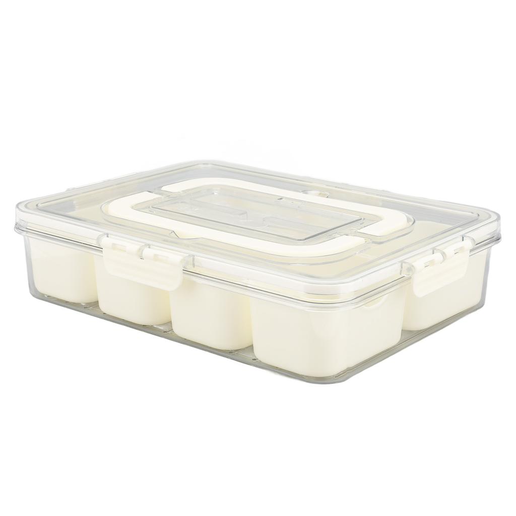 Portable Snackle Box Container 8 Compartment Clear Snack Platters Divided Serving Tray with Lid and 