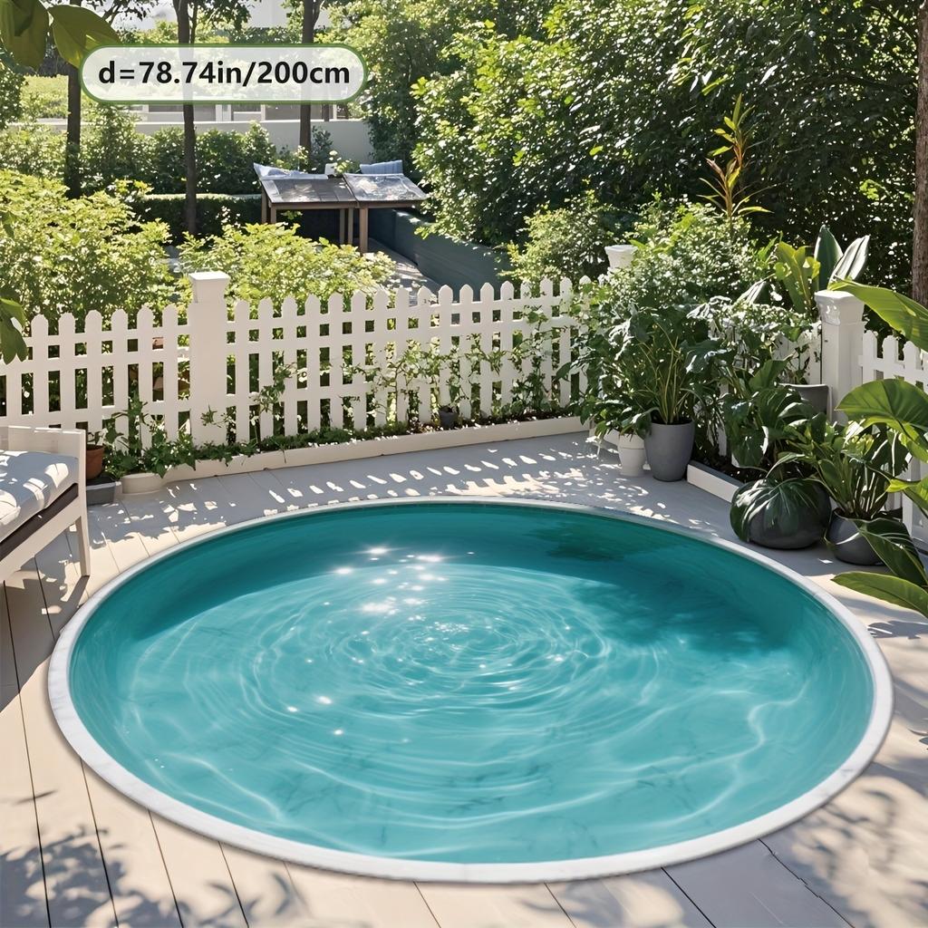 Tappeto Rotondo Morbido da Piscina, Tappeto da Esterno Leggero e Accogliente per Giardino e Patio, Piccolo Tappeto Decorativo Antiscivolo