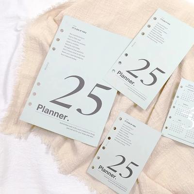 Fromthenon 6 Agujeros A5 A6 A7 M5 Cuaderno de Hojas Sueltas Planificador Diario Calendario Accesorios para Tarjetas Suministros de Papelería para Oficina
