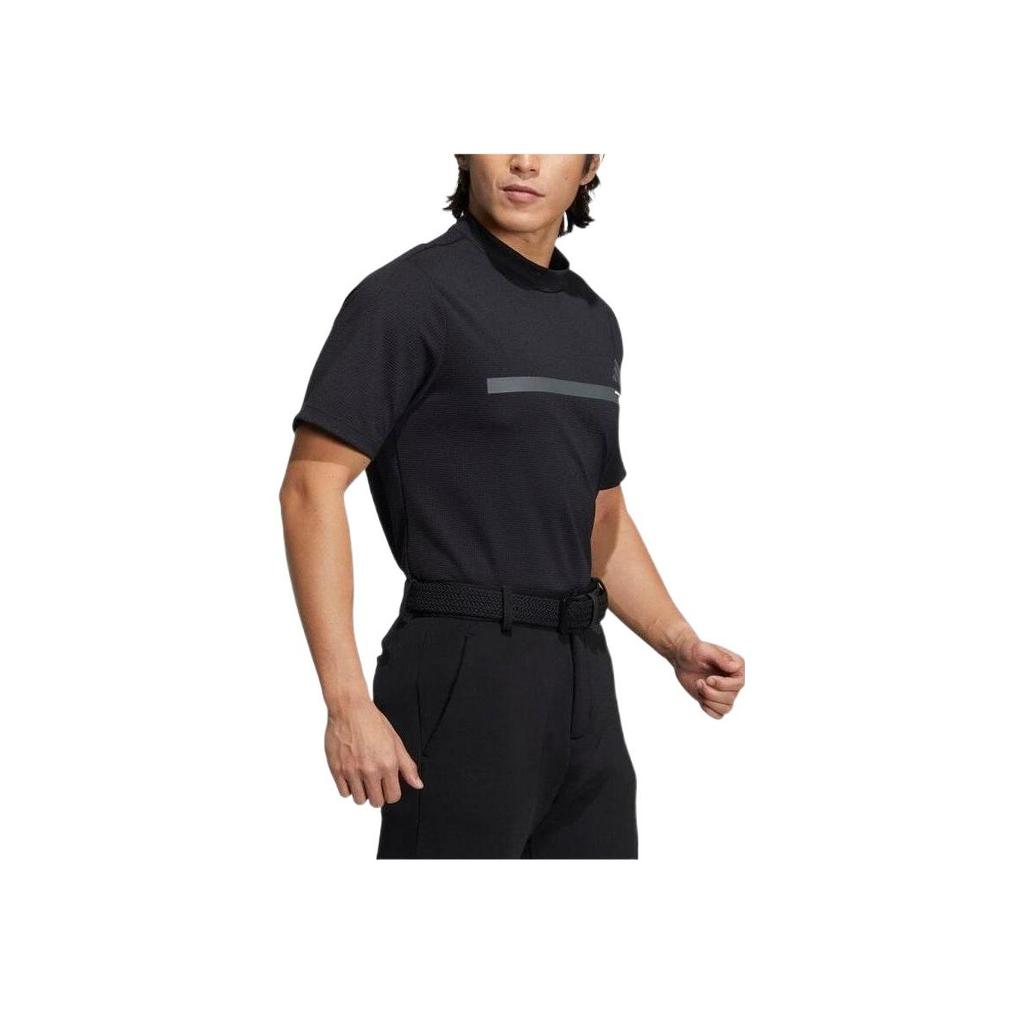 adidas Logo Solid Short Sleeve Shirt Men Tops Black HZ1416