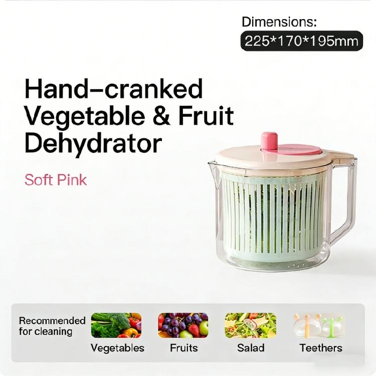 Convenient Household Salad Fruit Dryer Spinner Container For Kitchen Vegetable Dehydrator Drain Basket