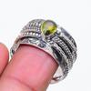 Natural Peridot Gemstone Handmade 925 Sterling Silver Jewelry Ring Size 7.5 AR-18838