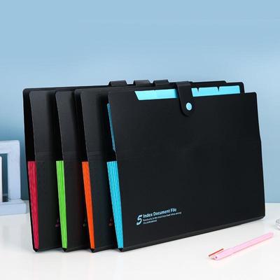 New Plastic File Folders Package A4 Multi-layer Folder Button Organ Bag Business Multi-function Document Package PP File Bag Expanding Wallet