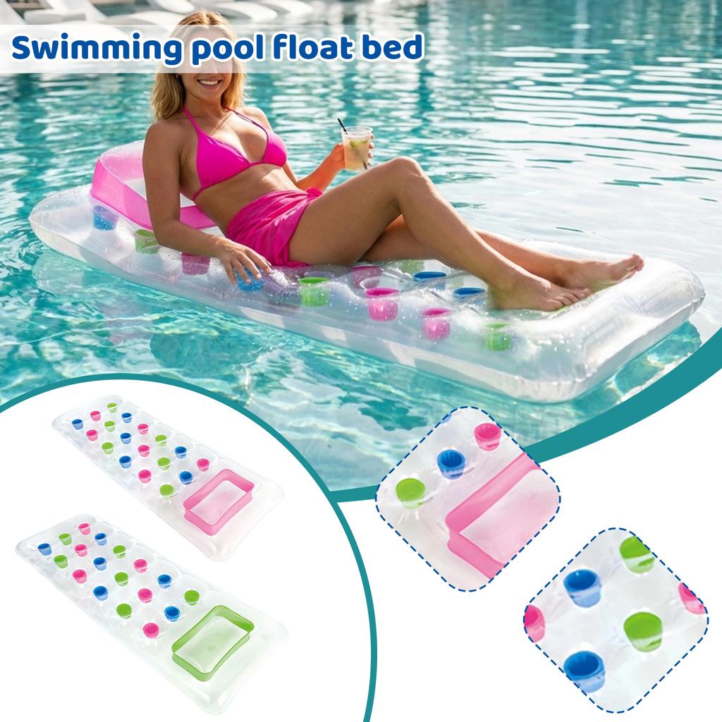 Inflatable Pool Float (Random Color) ,Transparent Swimming Float , Perfect For Pool, Beach, Summer Water Fun