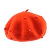 Fashion Wool Material Child Beret With Pearls Solid Color Retro Baby Girl Caps for 3-8 Years
