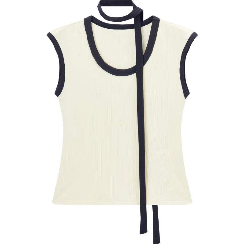 

EICHITOO Women s Slim Fit Sleeveless Knit Top with Detachable Collar XL