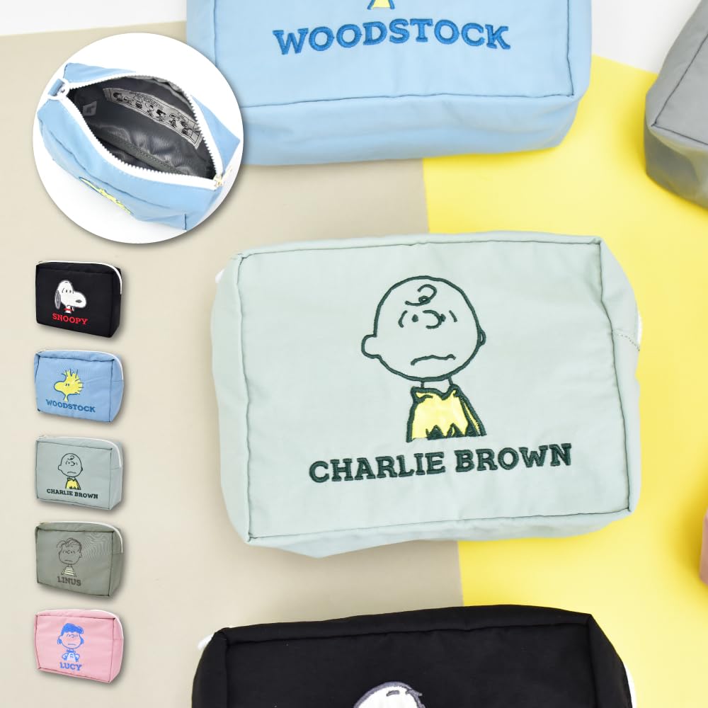 Square Pouch with Embroidery Charlie Brown Appliqué - SPZ-3959