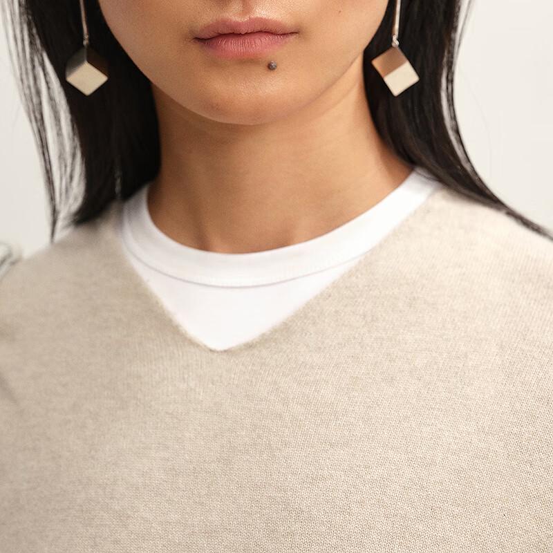 LESS 2025 Winter H-Shape V-Neck Cashmere Sweater Set