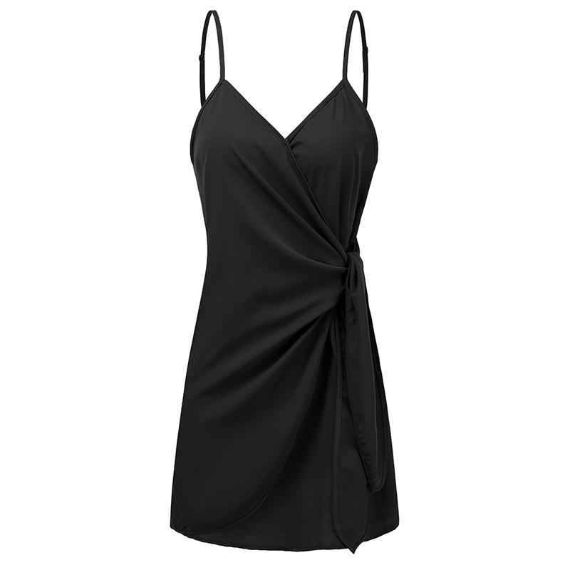 

Женское платье-комбинация, однотонное платье на тонких бретельках без рукавов, свободное покрой, коктейльное пляжное вечернее платье M