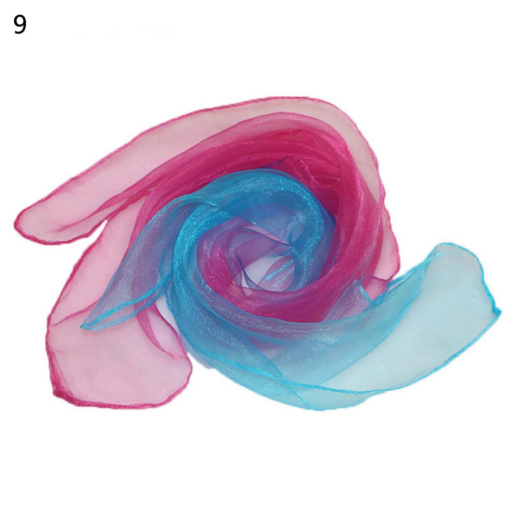 60x60CM Elegant Gradient Color Silk Scarf Women Luxury Small Square Scarf Summer Brand Performance Props Dancing Beach Scarves