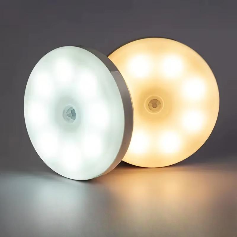 Lâmpada noturna LED inteligente com sensor de corpo humano, iluminação automática de emergência, carregamento USB, sem fio, sucção magnética, uso noturno