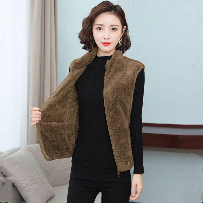 Женский модный жилет из кораллового флиса, осенне-зимний, короткий, женский жилет, свободная теплая куртка S