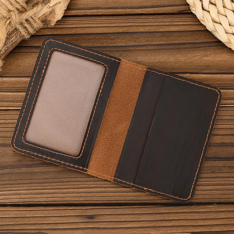 Leather Card Holder, Simple Leather Short Wallet, Ultra-Thin Men'S 20% Off Card Bag, Crazy Horse Leather Small Wallet.