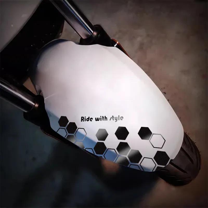 Motorcycle Fender Stickers Creative Hexagonal Reflective Honeycomb Shaped Stickers Personalized Motorcycle Decals Decoration