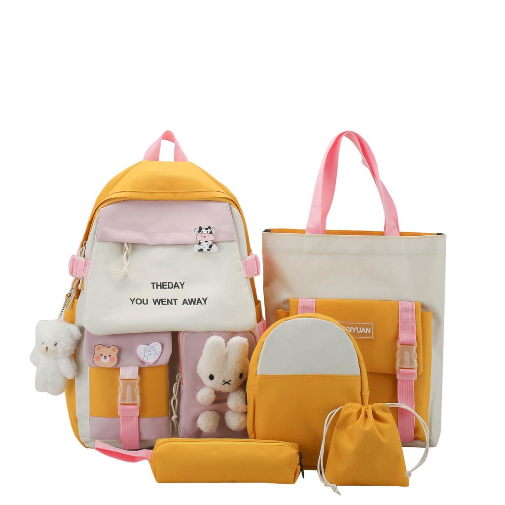 School bag backpack large capacity new middle and high school school bag casual nylon backpack cute girl shoulder make-up bag