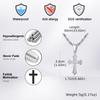 Personality Stainless Steel Cross Pendant Necklace for Men Boys, Retro Religious Faith Prayer Jewelry Gift