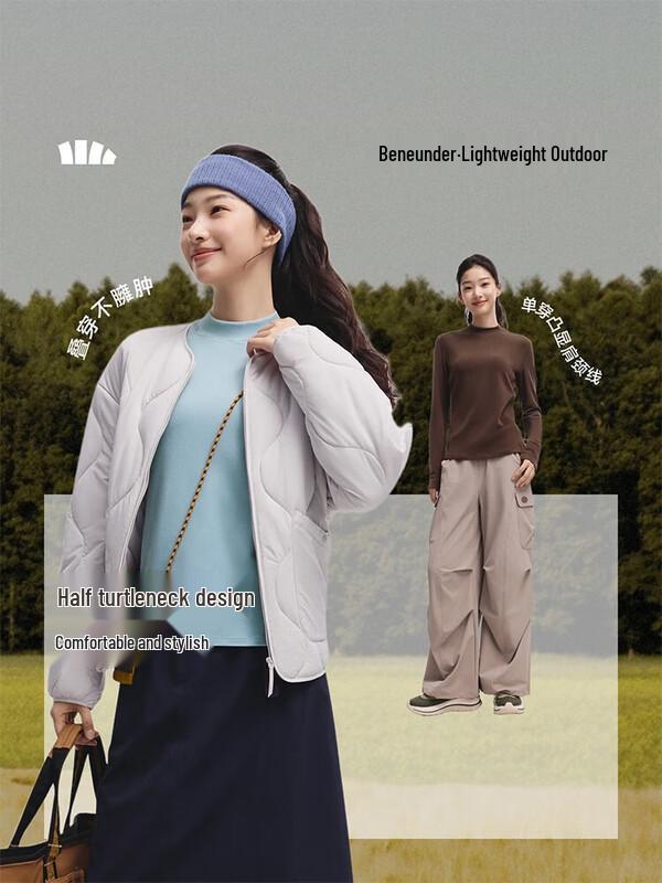 Beneunder Women s Fleece Half-High Collar Base Layer Top