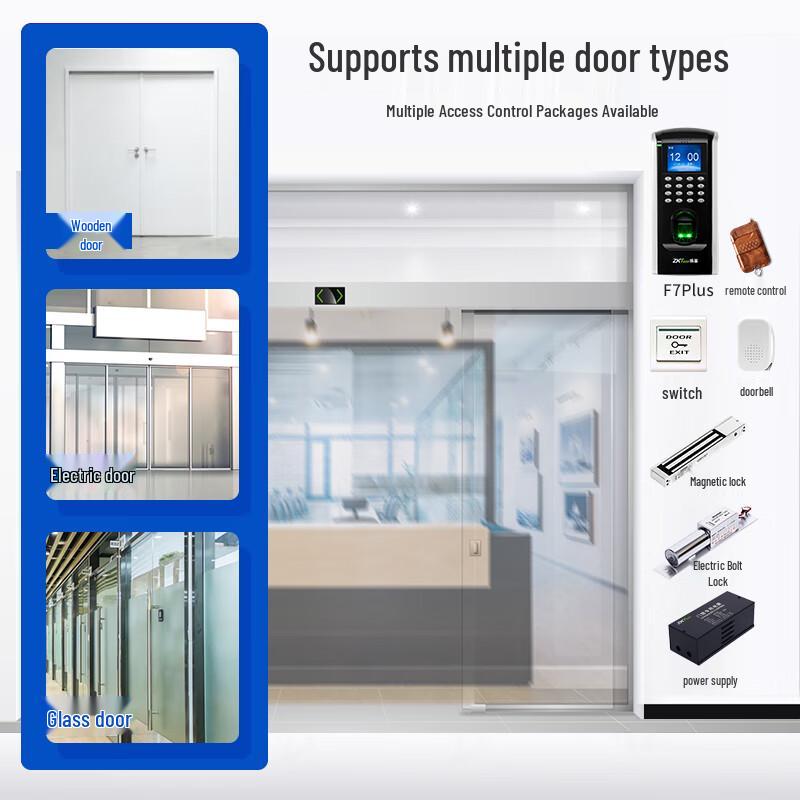ZKTECO F7PLUS Smart Fingerprint Access Control System CN plug (adapter included)