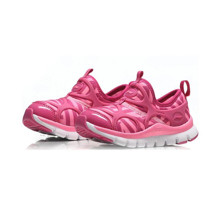 Li Ning Kids Sports Lifestyle Series Round Toe Non-Slip Shock Absorbing Wear-Resistant Lightweight Rebound Low-Top Kids Running Shoes YKAP154-24
