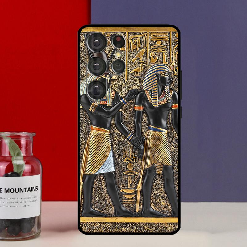 Egypt Pharaoh Mural Funda Case For Samsung Galaxy S25 Ultra S9 S10 S20 S21 FE S22 S23 Plus S24 Ultra Phone Cover