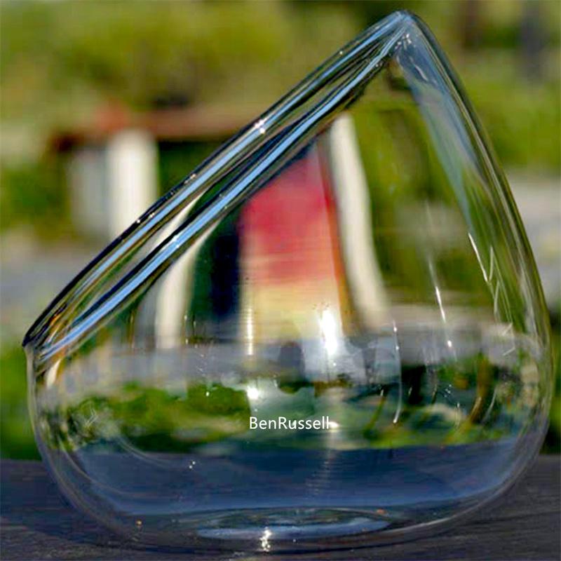 Micro Landscape Bevelled Glass Vase Fresh Green Succulent Moss Bottle Glass Terrarium Bonsai Home Desktop Decor