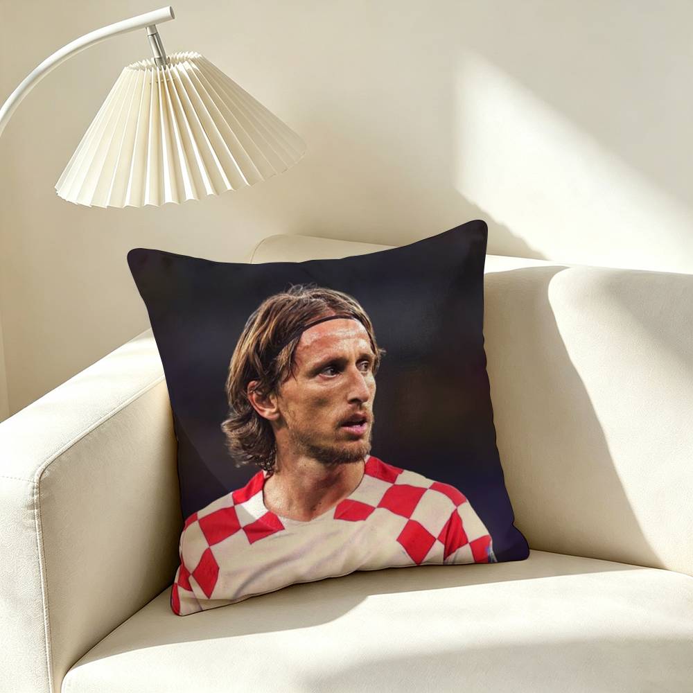 Lluka Modric Football Player Pillow Case Square Doublesided Sofa Cushion Cover Bedroom Bedside Pillow