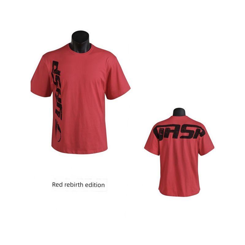 God Fitness T-shirt Originale Europea e Americana a Maniche Corte alla Moda Larga Taglia Grande Muscoli Full Cotone Sportiva a Mezza Manica Maglietta da Allenamento