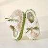 Bow cotton slippers female cute autumn and winter new home warm thick bottom ladies couple household fluffy slippers