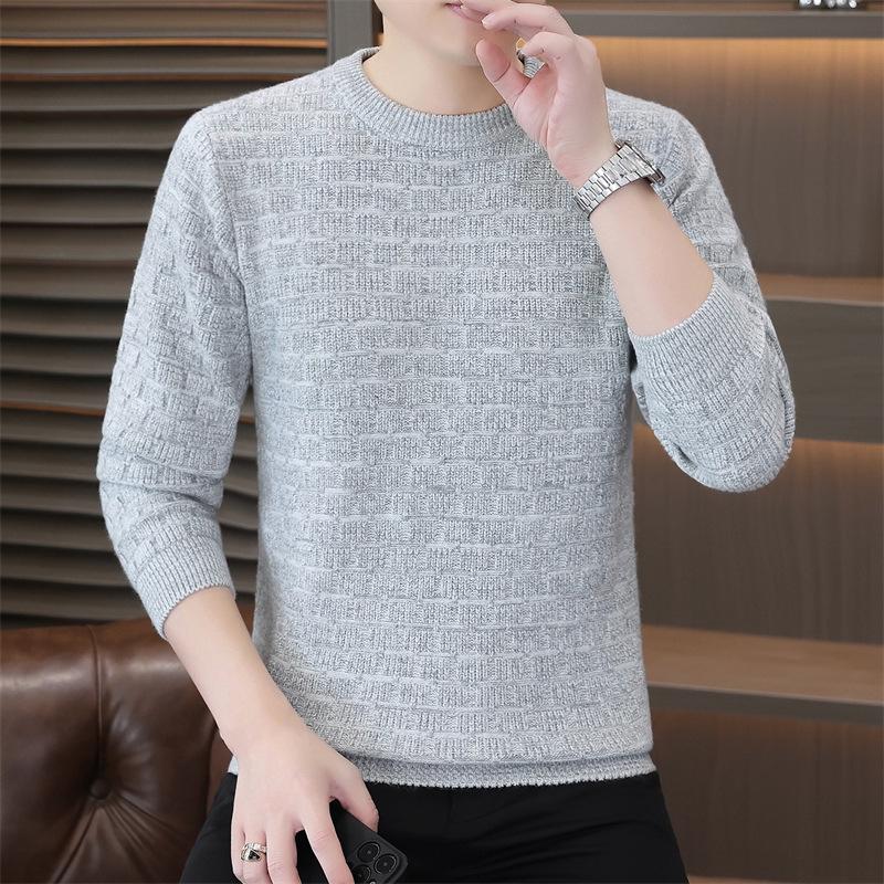 Herren Pullover aus dicker Strickware für Herbst/Winter - Hohe Qualität, Rundhals, Freizeitkleidung