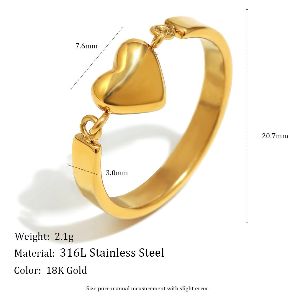 

MamacitaSlay 316L Stainless Steel Two Tone Heart Ring Party Waterproof Jewelry Women s Unique Cool Charm Ring 2026 Trend Gift 8 золотий