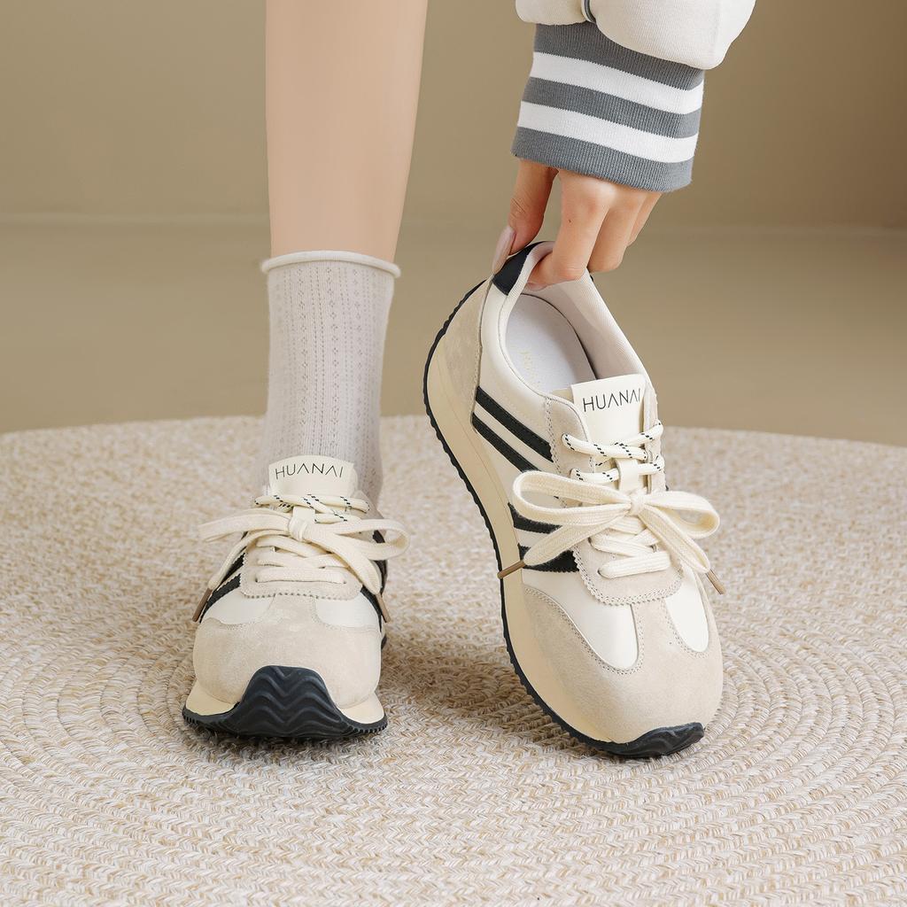 Dehun Shoes Women's 2026 New Spring and Summer Sports and Leisure Shoes Versatile, Slim, Breathable, Non tiring, Flat Bottom Shoes