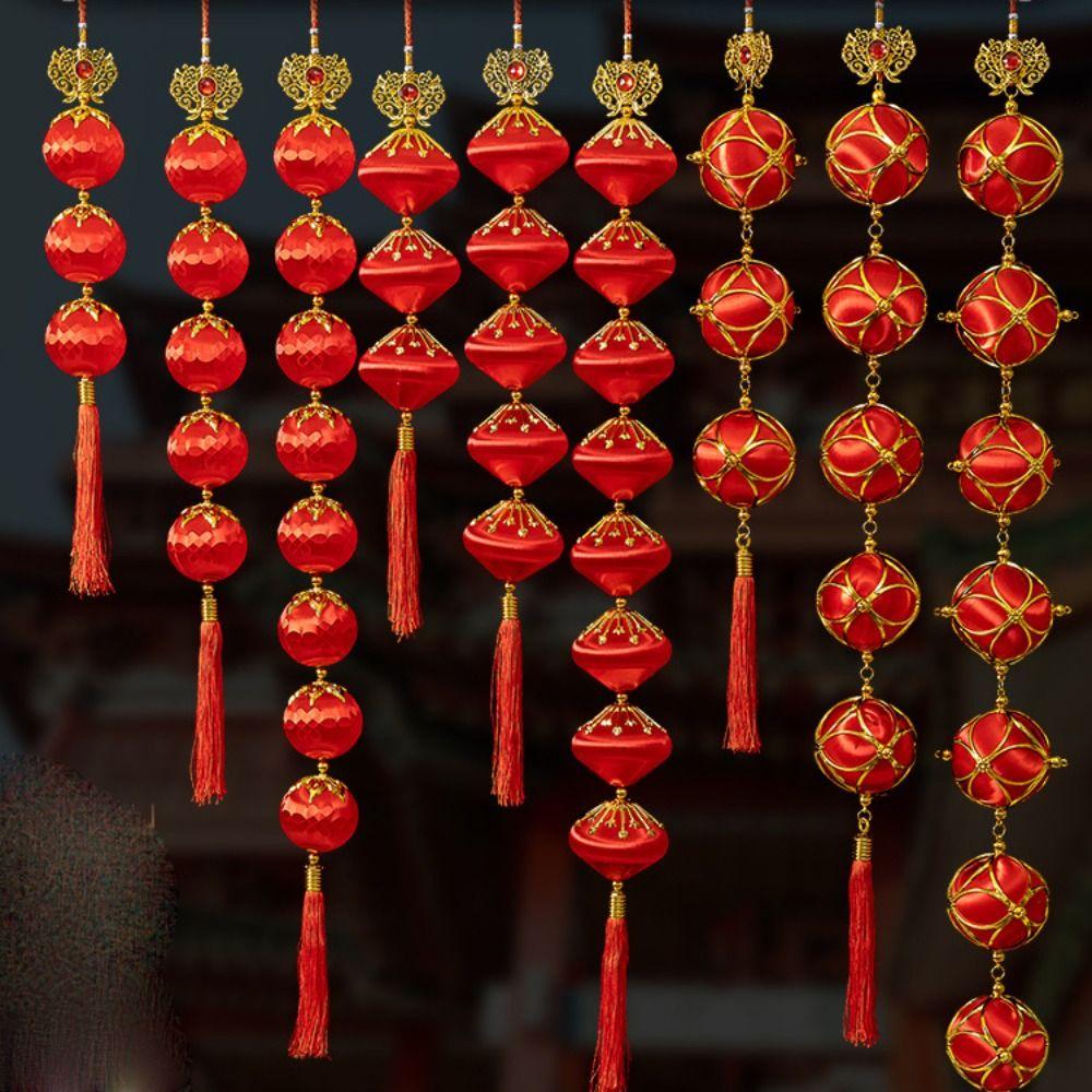 

Красный новогодний фонарь гирлянда круглая дверь подвесные фонарики фестиваль/свадьба/вечеринка декор 45cm-A-3 heads