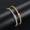 Fashion Hip Hop Jewelry Geometric Round Zircon Tennis Bracelet 5mm Bling CZ Iced Out Round Tennis Bracelet for Women and Men