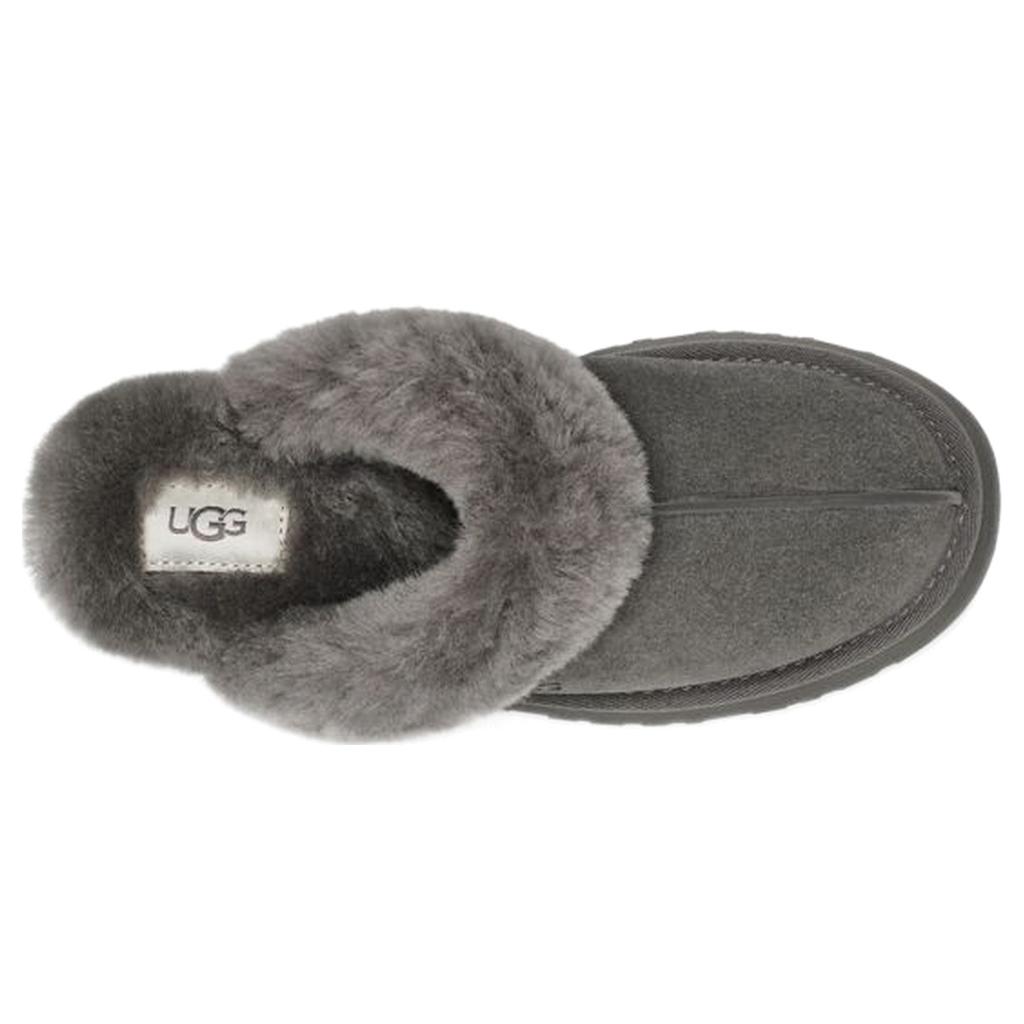(WMNS) UGG Disquette Fluff Gray Slippers Women's 1122550-CHRC