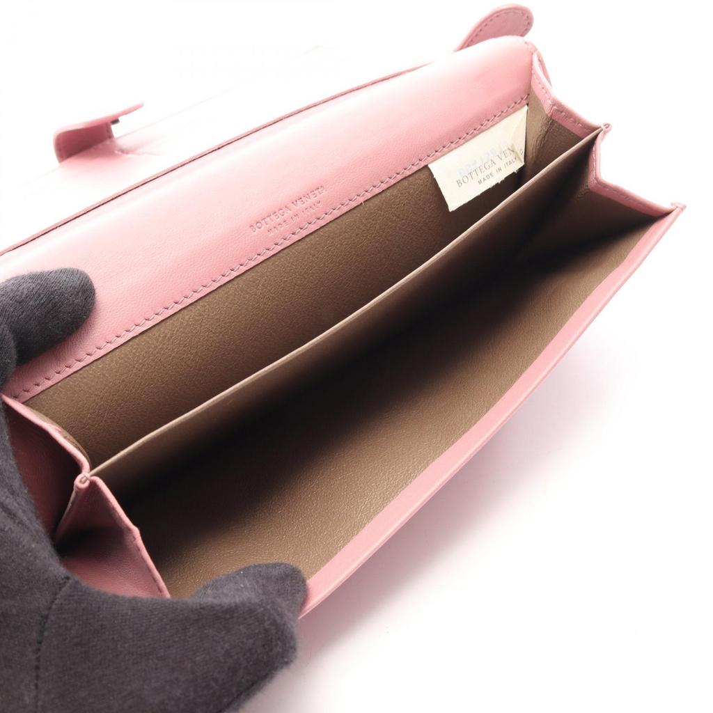 Used BOTTEGA VENETA Intrecciato Bifoldpurse Leather Pink Used Women