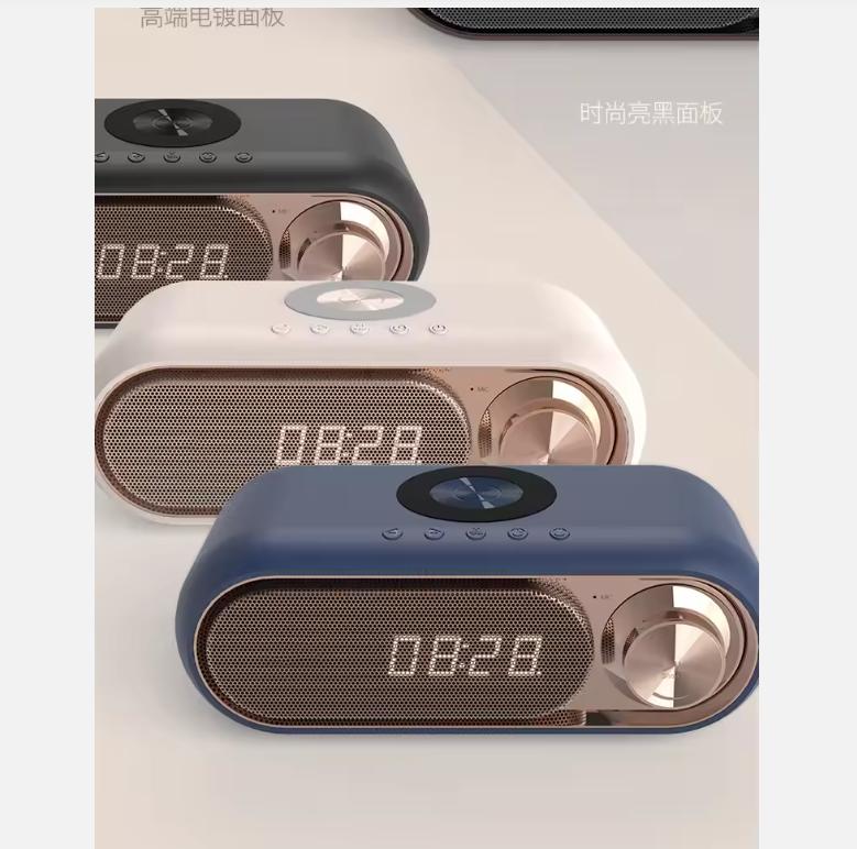 Xiaomi 3 Ln 1 Multifunctional Wireless Bluetooth Speaker Charging LED Clock Alarm FM Radio TF Card Speaker with Wireless Charger