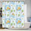 Whimsical Sunflower Rainbow Shower Curtain Waterproof Fabric Decor For Bathroom Soft Pastel Colors Available In Custom Sizes!