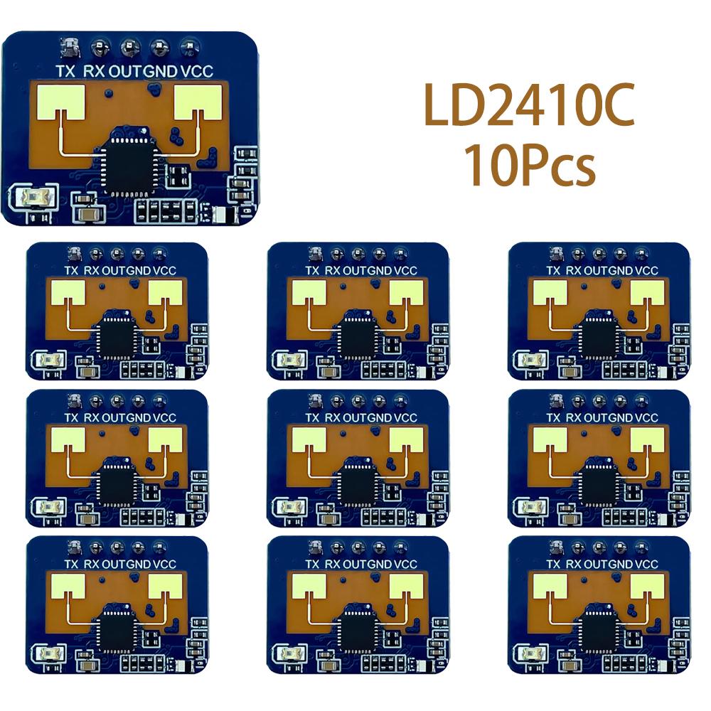1/5/10Pcs LD2410C 24G Human Presence Radar Module, Square Enclosure Smart Induction Sensor Built-in Bluetooth