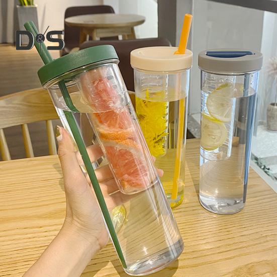 700 ml Strohhalmbecher mit faltbarem Strohhalm, eingebautem Filter, Teebehälter, leicht zu reinigen, vielseitiger Trinkhalmbecher