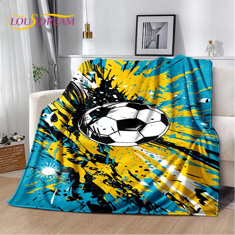 29 Stil Futbol Sahası Futbol Spor Karikatür Yumuşak Battaniye, Ev Yatak Odası Yatak Kanepe Seyahat Örtüsü Çocuk Hediyesi için Yumuşak Atma Battaniye