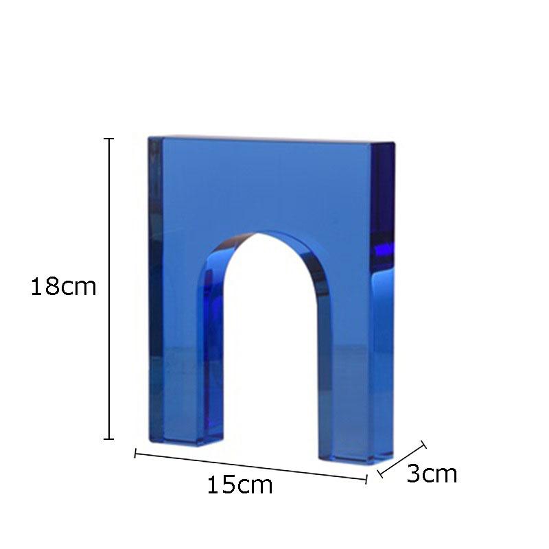 Colorful Geometric Crystal Arch Ornaments Transparent Geometric Square Crystal Statue Desk Decoration Glass Crafts Sculpture