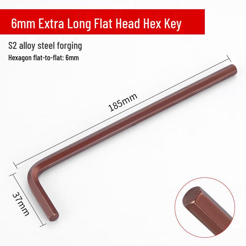 Wankajia Extra Long L-Shape Flat Head Hex Key Set