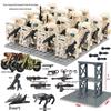 SWAT Special Forces Minifigures with Armed Wolf Warrior & Mechanical Dog - Educational Building Block Toys