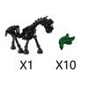 Halloween Decorative MOC Building Blocks Pumpkin Carriage Tombstone Skeleton Flame Horse Accessories Elf House Bricks Toys Gifts